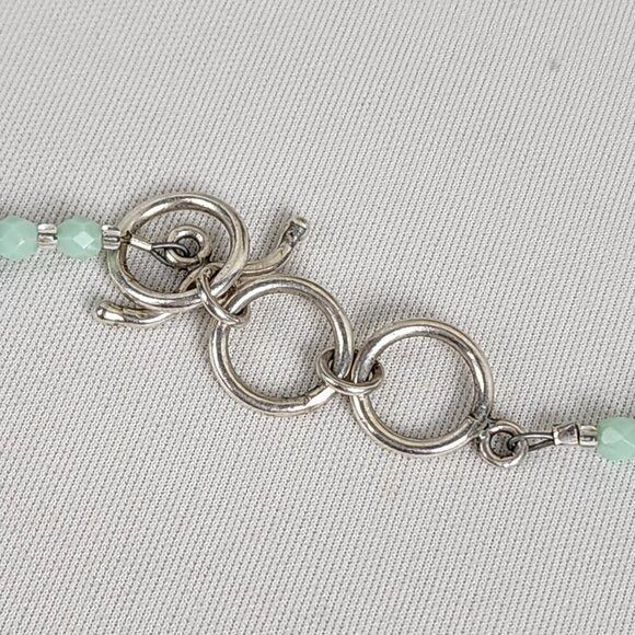 Natural Stone Faceted Glass Teal Beaded Teardrop Necklace - Picture 6 of 7
